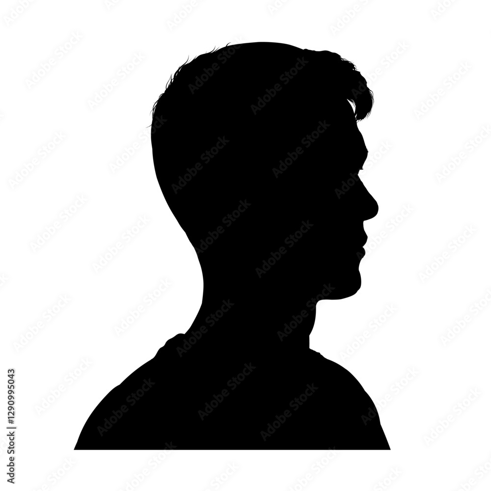 young man face profile silhouette - vector illustration young man face profile silhouette - vector illustration