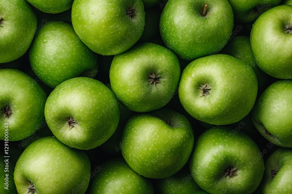 Fresh green apples, close-up, pile, healthy eating Fresh green apples, close-up, pile, healthy eating