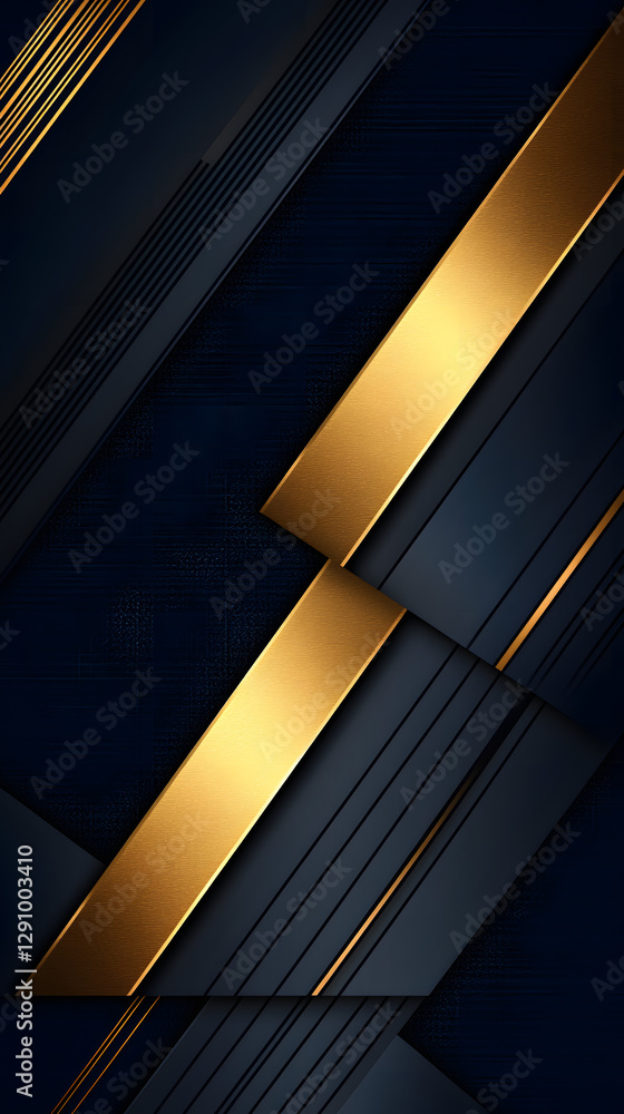 Obraz premium Modern background design with dark blue and gold colors, geometric shapes 