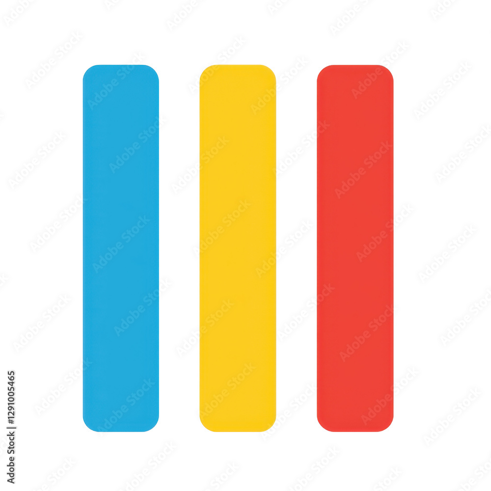 Colorful vertical stripes in blue, yellow, and red create vibrant and modern design. This simple yet striking composition can be used for various creative projects Colorful vertical stripes in blue, yellow, and red create vibrant and modern design. This simple yet striking composition can be used for various creative projects