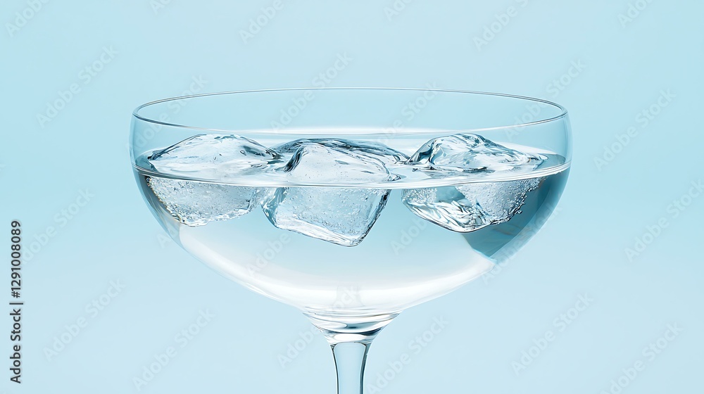 Obraz premium a high-resolution photo of Floating ice cubes inside a levitating cocktail glass. isolated on color background, photorealistic, ultra-sharp focus, clear details, studio lighting, natural colors,