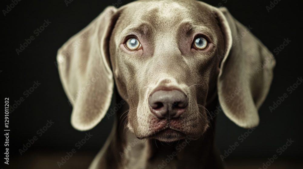 A close-up shot of a dog's face showing its bright blue eyes A close-up shot of a dog's face showing its bright blue eyes