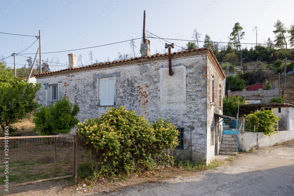 Architecture in the pretty Kastri village, North Evia, Greece Architecture in the pretty Kastri village, North Evia, Greece