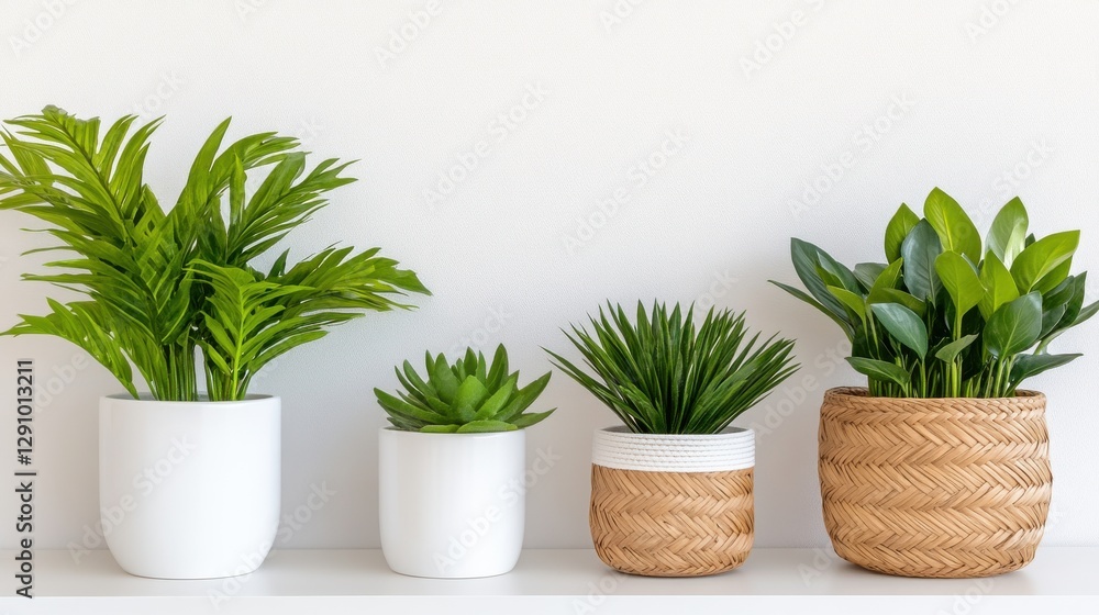 Minimalistic Earth Day celebration with indoor plants and natural decor on a white shelf Minimalistic Earth Day celebration with indoor plants and natural decor on a white shelf
