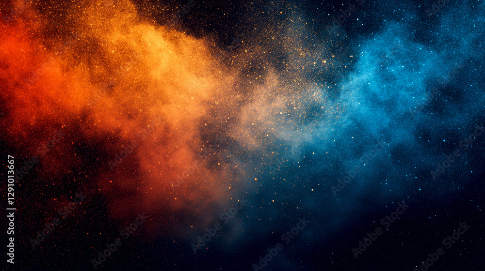 Colorful Cosmic Dust Swirling in Deep Space at Night Colorful Cosmic Dust Swirling in Deep Space at Night