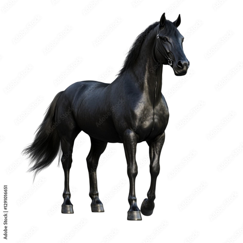 Obraz premium Majestic Black Stallion Powerful and Proud Presence