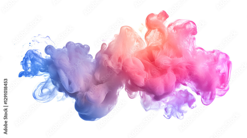 Abstract background with blue and pink mixed paints underwater ,Colorful ink in water isolated on white background Abstract background with blue and pink mixed paints underwater ,Colorful ink in water isolated on white background