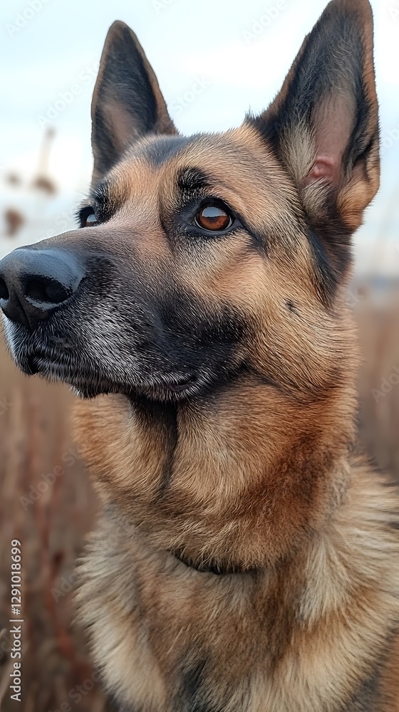 Fototapeta premium Deutscher Schäferhund im Profil – Wachsamkeit und Würde 