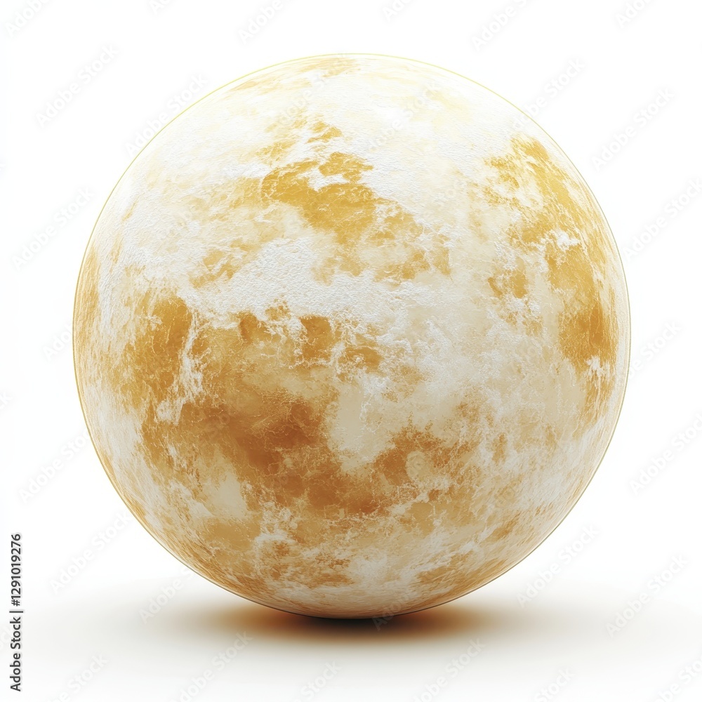 Bright Yellow Planet with Textured Surface in Space Environment Bright Yellow Planet with Textured Surface in Space Environment