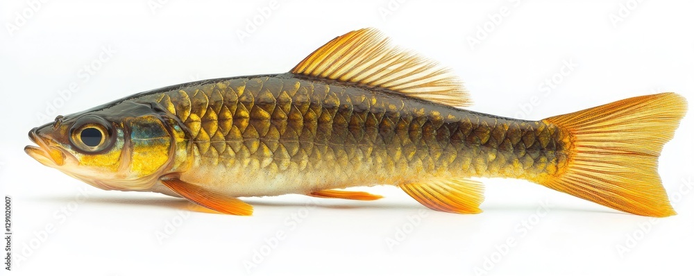 Goldfish Profile on White Background Goldfish Profile on White Background