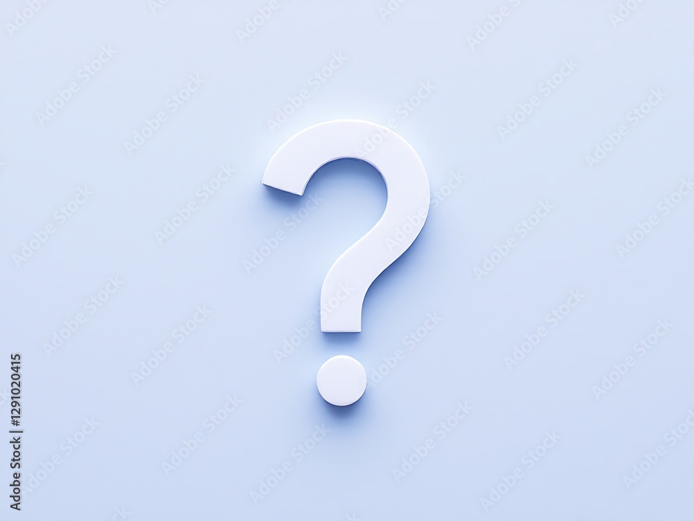 Enigmatic Inquiry An Isolated Question Mark Symbol Set Against Light Blue Background Seeking Answers Enigmatic Inquiry An Isolated Question Mark Symbol Set Against Light Blue Background Seeking Answers