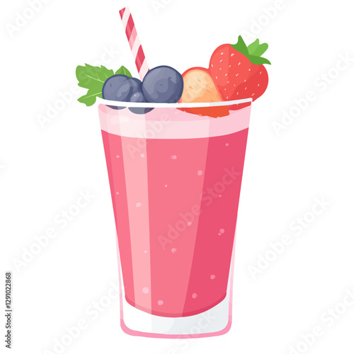 Minimalist flat illustration of a Smoothie, featuring a clean design isolated on a white background.

