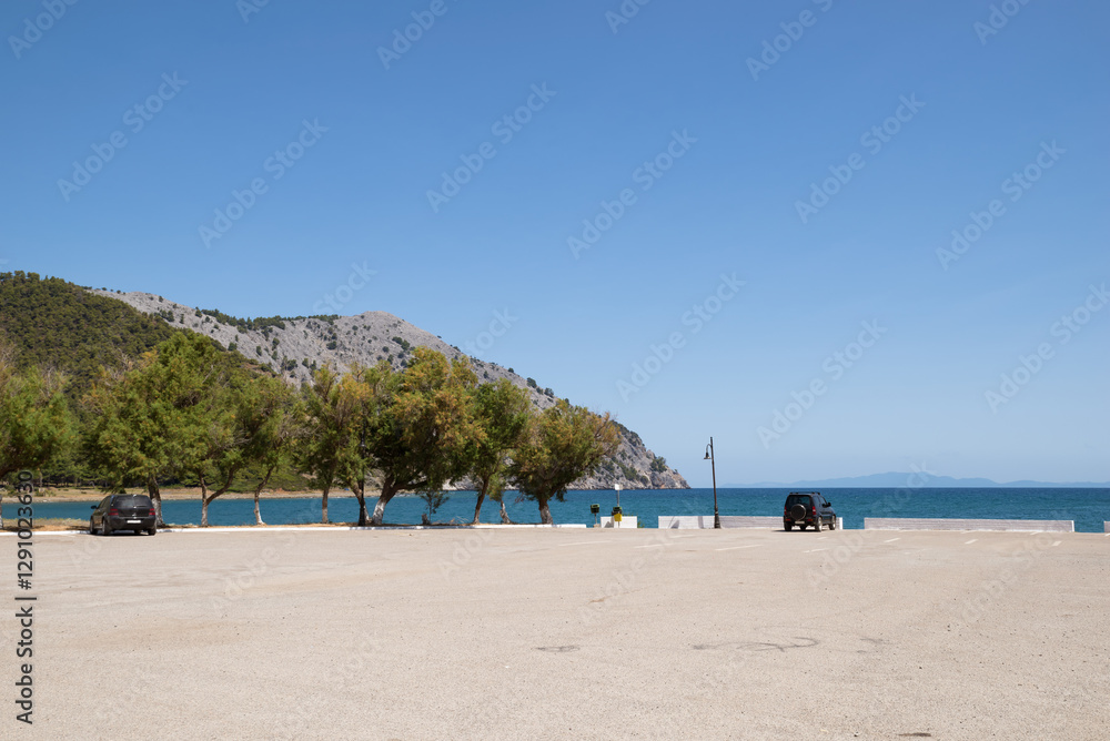 Amazing scenery by the sea in Pili village, North Evia, Greece