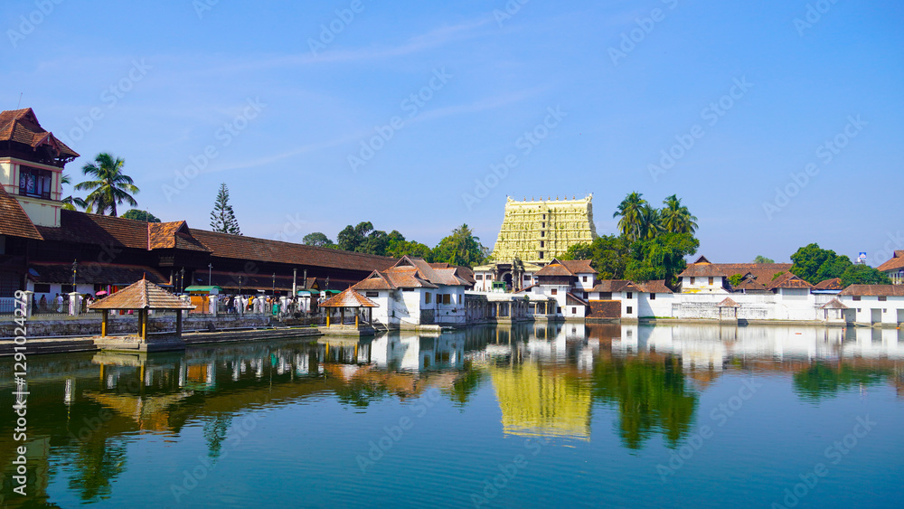 Fototapeta premium Sree Padmanabhaswamy Temple scene , temple in Thiruvananthapuram, Kerala