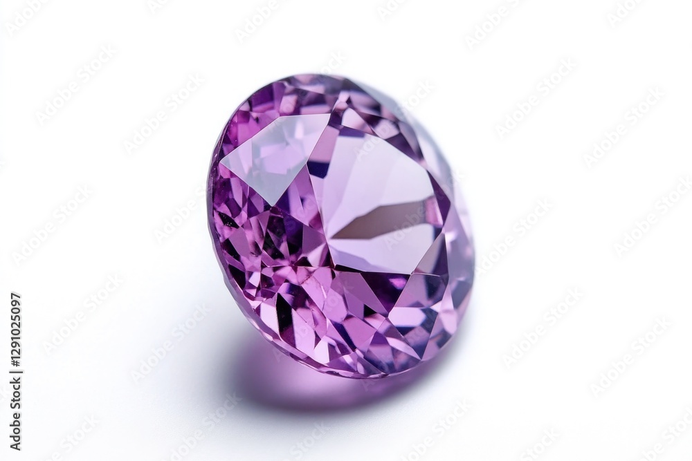 Fototapeta premium A single purple diamond set against a clean white background