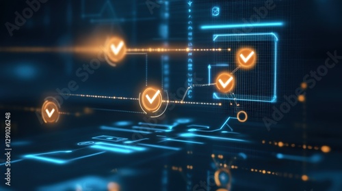 Digital connectivity network data center infographic high-tech environment futuristic viewpoint conceptual visualization