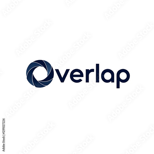 Overlap Logo Design Featuring a Circular Aperture and Typography Displaying Conceptual Unity