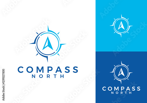 compass north simple modern logo design template