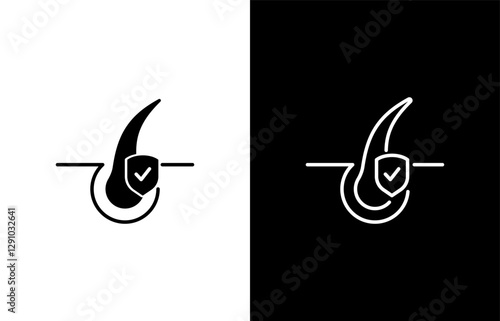 Hair protection vector icon editable stroke, hair care silhouette