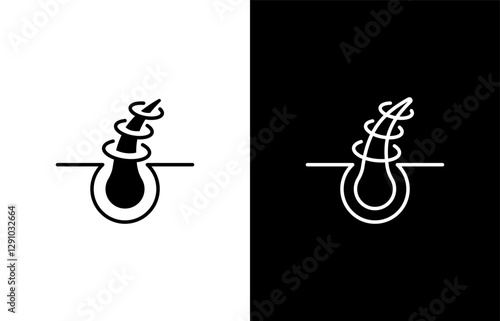 Hair care vector icon editable stroke, hair protection silhouette