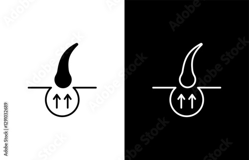 Hair removal vector icon editable stroke, hair loss silhouette