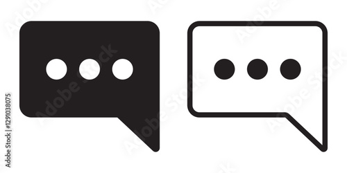 A hand-drawn tooltip with dots indicating a message. A symbol of activity in a social media network. Simple icon in line art style. Modern simple flat design for website or mobile app. EPS 10. Vector 