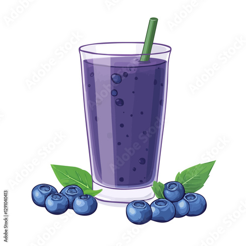 Minimalist flat illustration of Blueberry Juice, featuring a clean design isolated on a white background.


