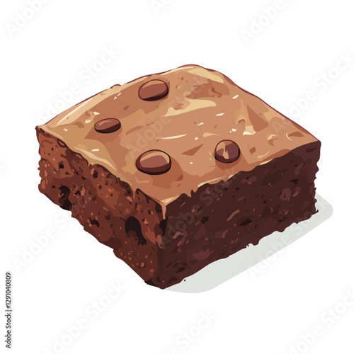 Minimalist flat illustration of Brownie, featuring a clean design isolated on a white background.

