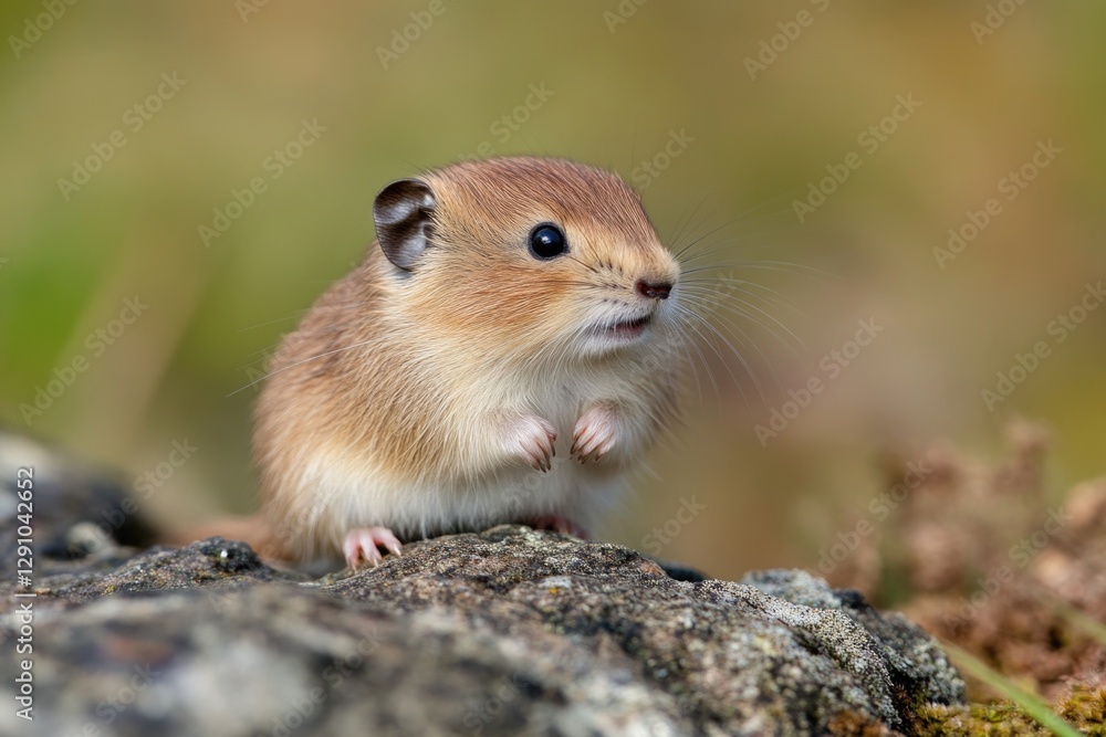 A small hamster standing on a rock A small hamster standing on a rock