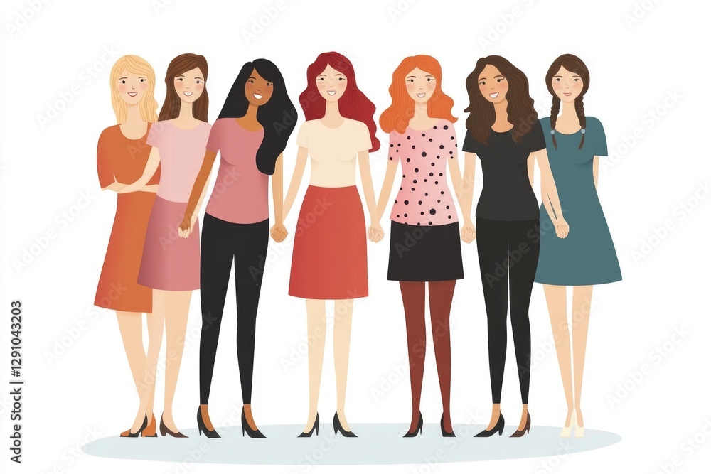 Obraz premium A group of women standing next to each other in a social setting