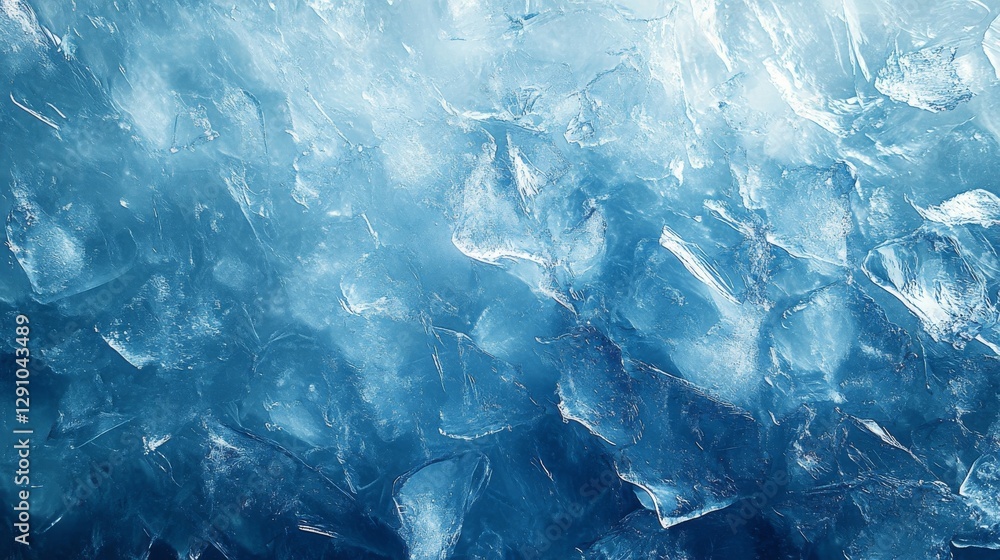 Close-Up of Frozen Ice Texture in Deep Blue Close-Up of Frozen Ice Texture in Deep Blue