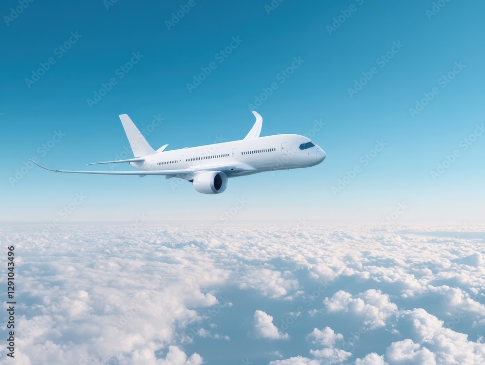 Obraz premium Airplane Flying Above Clouds