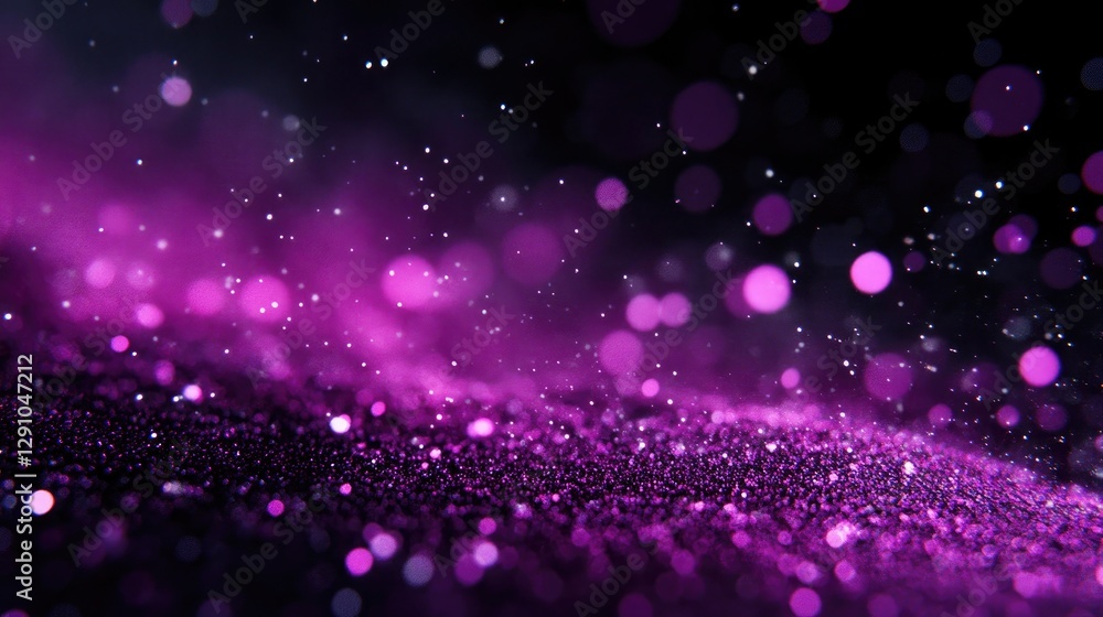 Mesmerizing Purple Glitter Particles Floating in a Dark, Dreamlike Atmosphere Mesmerizing Purple Glitter Particles Floating in a Dark, Dreamlike Atmosphere