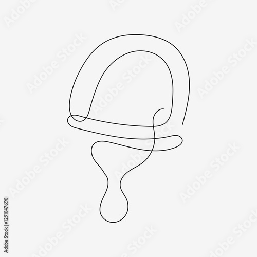 Illustration of a pacifier in one line artistic style