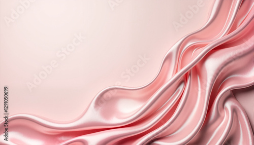 Soft pink satin fabric texture with flowing waves, March 8, International Women's Day, Mother's Day, Valentine's Day