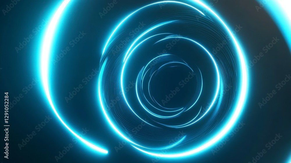 Obraz premium Hypnotic Neon Spiral Design: A Futuristic Abstract Artpiece
