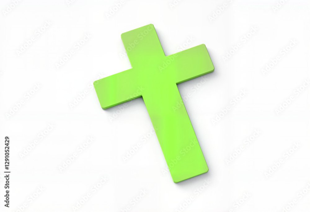 Obraz premium Green cross symbol on a white background