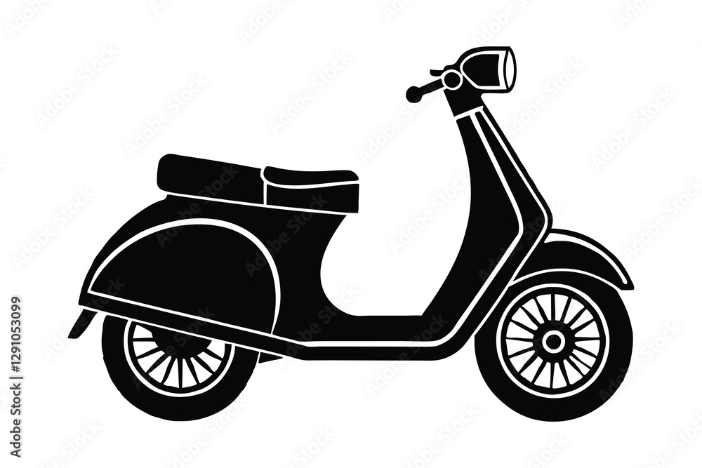 Obraz premium scooter silhouette vector illustration on white background