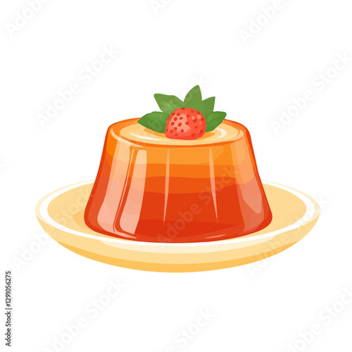 Minimalist flat illustration of Jello, featuring a clean design isolated on a white background.

