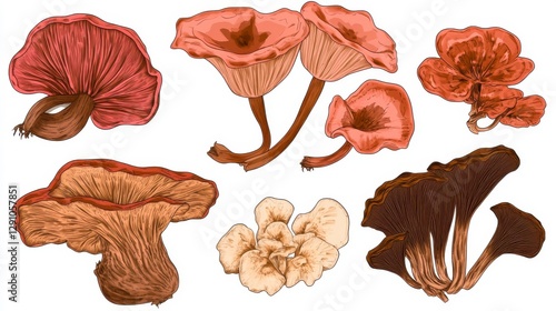 Stunning Collection of Detailed Mushroom Illustrations