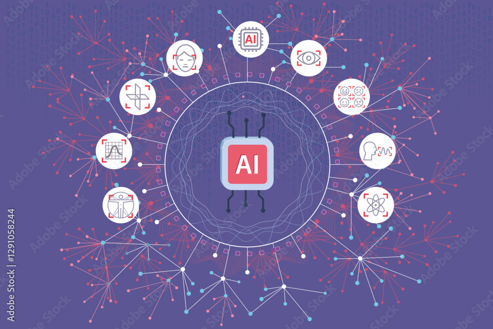 Obraz premium Artificial intelligence chip managing data science and machine learning tasks