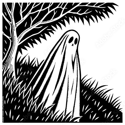 Halloween Ghost Vector Illustration