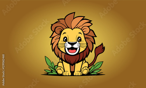 A Cartoonish Lion mascot, Lion Illustration