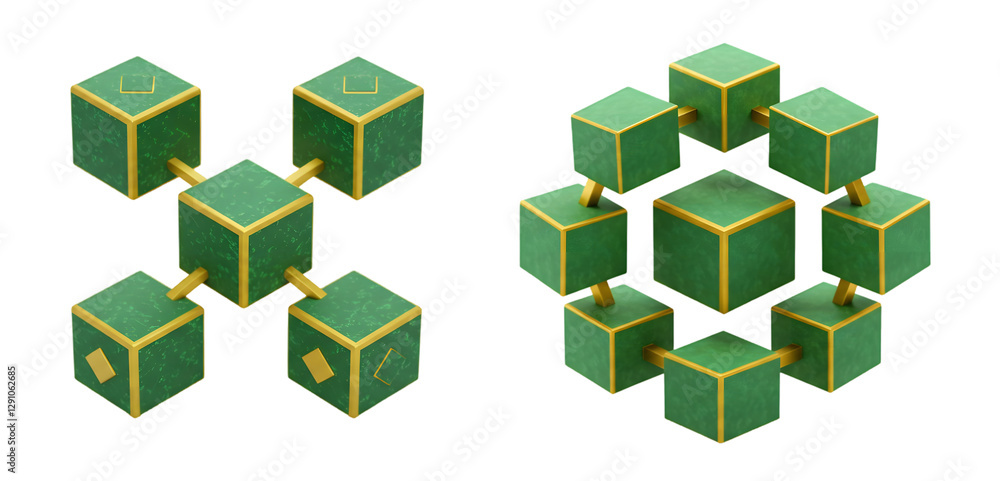 Fototapeta premium 3D Vibrant Blockchain Icon png