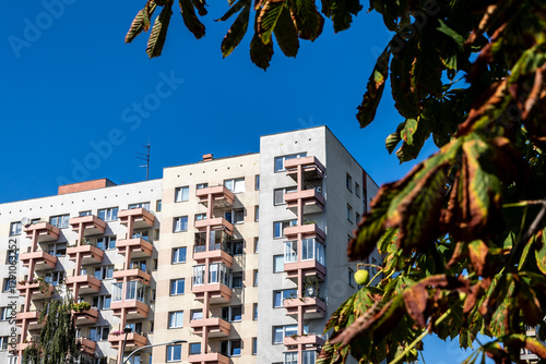 Obraz na płótnie Facade of Great Panel type of apartment building in Goclaw area of Warsaw, Poland w salonie
