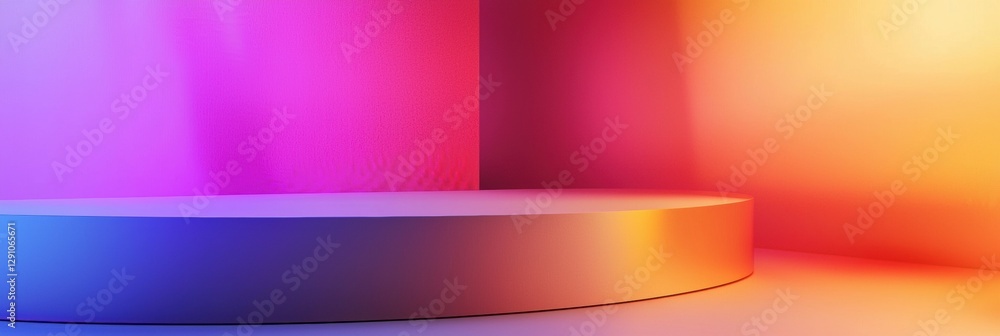 Fototapeta premium 3d background minimalistic mockup with space for text holographic reflections