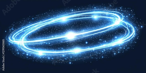 Abstract vector light lines swirling in a spiral