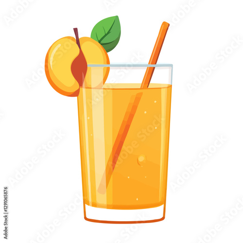 Minimalist flat illustration of Peach Nectar, featuring a clean design isolated on a white background.

