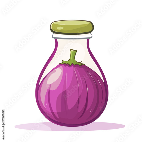 Minimalist flat illustration of Pickled Onions, featuring a clean design isolated on a white background.

