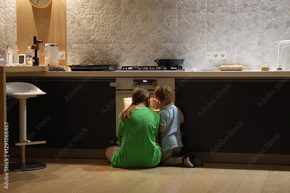 children at kitchen